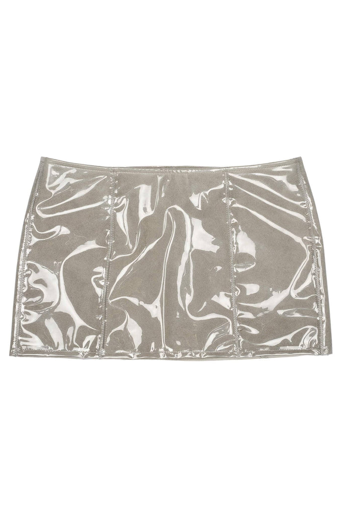 DEMOLISH Jeffrey Campbell Deconstructed Mini Skirt Grey Clear Combo