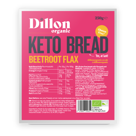 Dillon Organics Beetroot Flax Keto Bread 250g