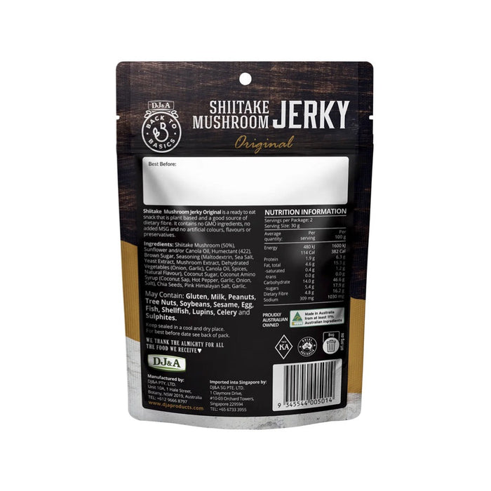 DJ&A Shiitake Mushroom Jerky Original - 12x60g