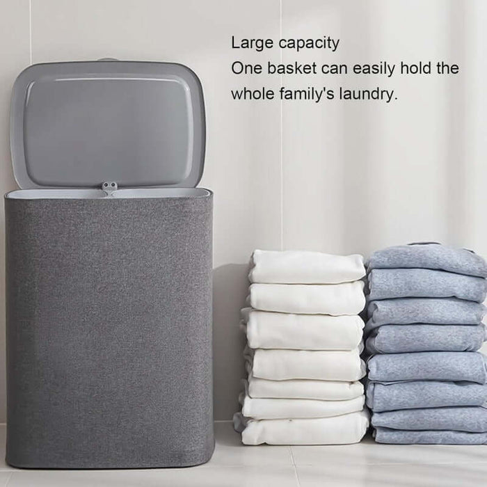 Double Laundry Hamper with Removable Bags – 2-Section Sorter Basket