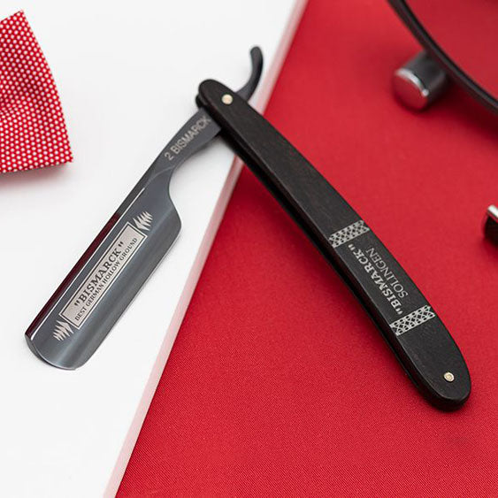 Dovo Bismarck 26830 Straight Razor 6/8" Round Point Ebony Wood Handle Carbon Steel.