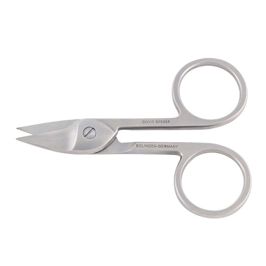 Dovo Stainless Satin Finished Nail Scissor, Curved, Dovolanza, 3.5" - Grown Man Shave
