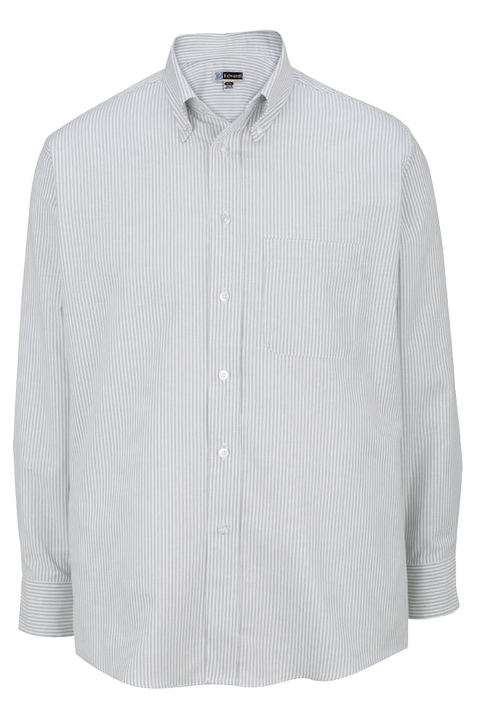 EDWARDS EASY CARE OXFORD LONG SLEEVE MENS SHIRT - GREY STRIPE