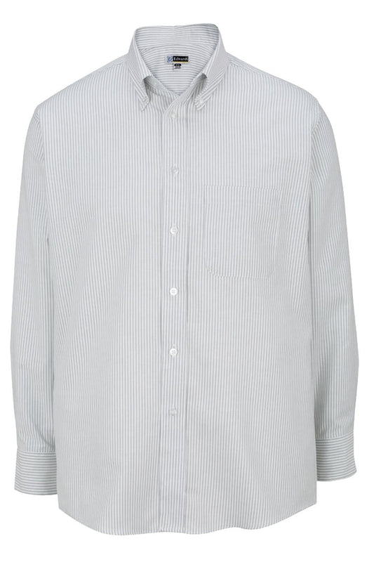 EDWARDS EASY CARE OXFORD LONG SLEEVE MENS SHIRT - GREY STRIPE