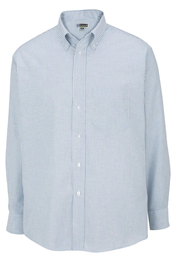 EDWARDS EASY CARE OXFORD LONG SLEEVE MENS SHIRT - GREY STRIPE