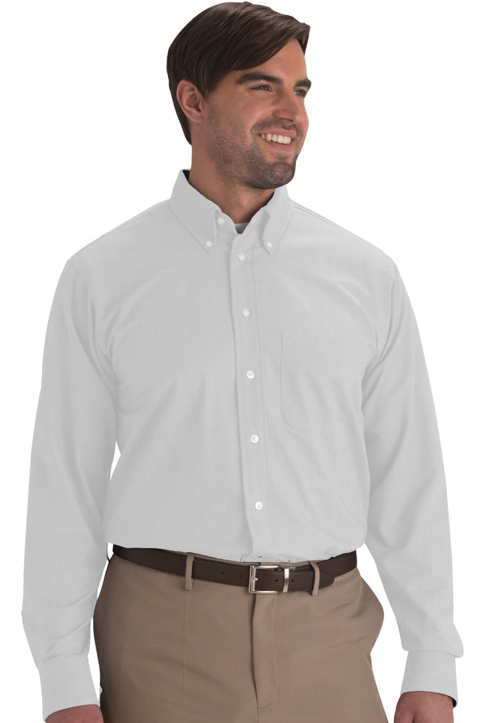 EDWARDS EASY CARE OXFORD LONG SLEEVE MENS SHIRT - GREY STRIPE