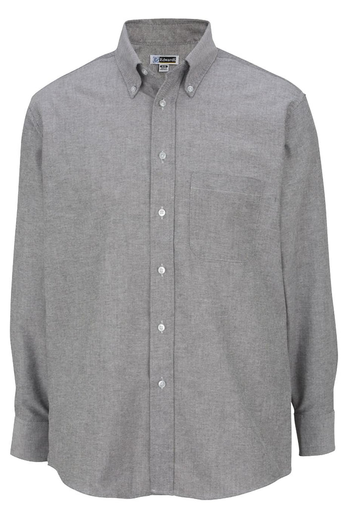 EDWARDS EASY CARE OXFORD LONG SLEEVE MENS SHIRT - GREY STRIPE