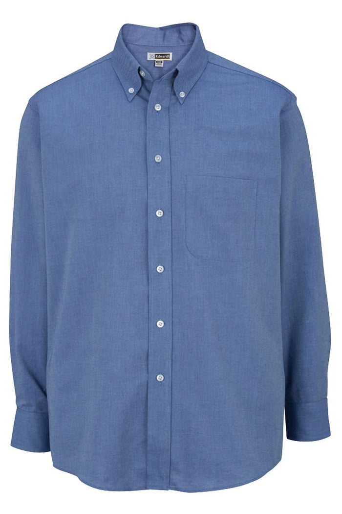 EDWARDS EASY CARE OXFORD LONG SLEEVE MENS SHIRT - GREY STRIPE