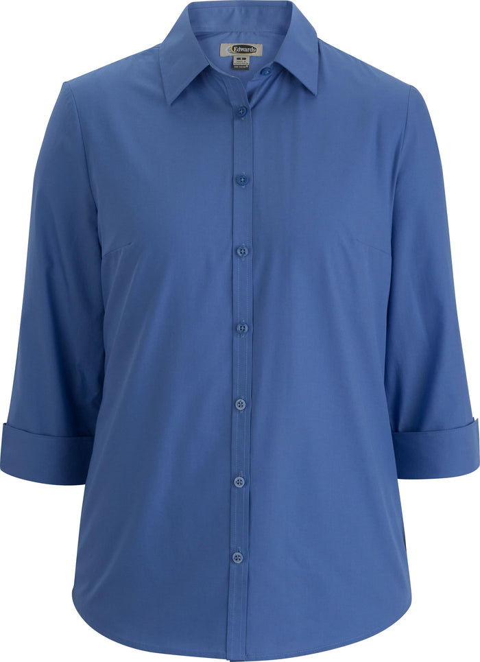 EDWARDS ESSENTIAL BROADCLOTH THREE QUARTER SLEEVE LADIES SHIRT