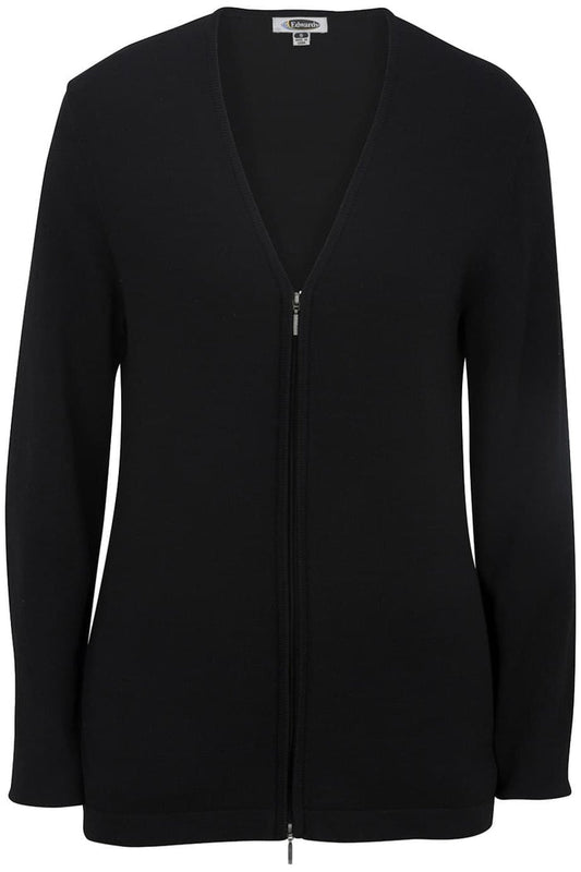 EDWARDS LADIES FULL ZIP V-NECK CARDIGAN SWEATER