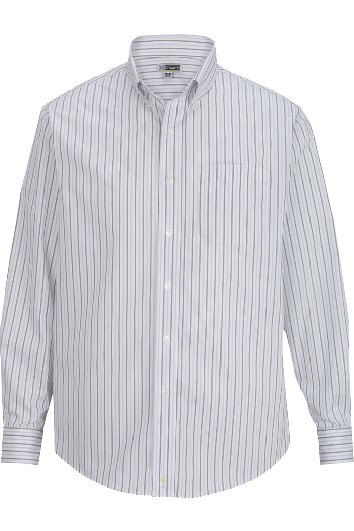 EDWARDS MENS DOUBLE STRIPE DRESS POPLIN SHIRT