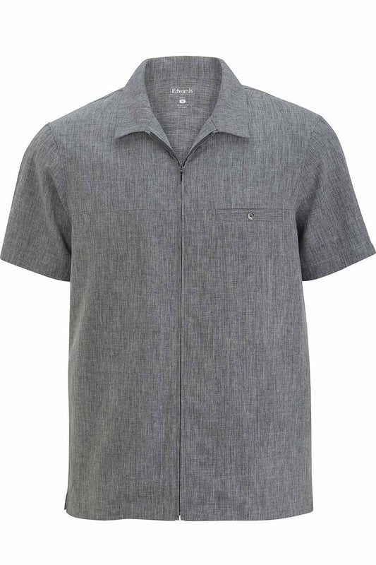 EDWARDS MENS V-NECK ZIP SERVICE SHIRT