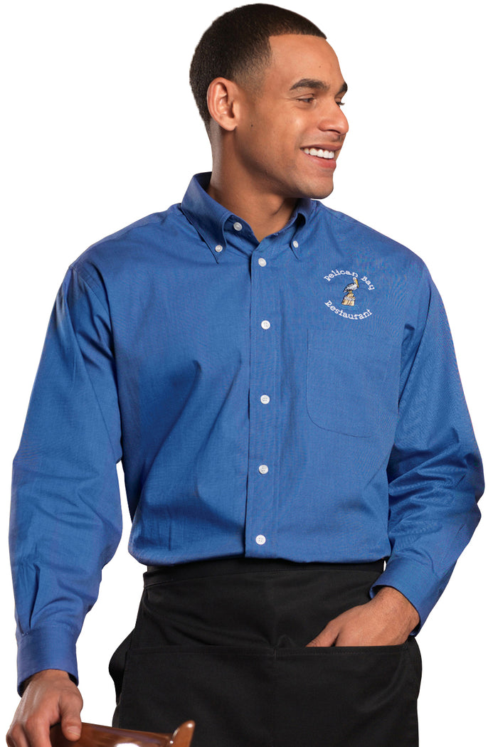 EDWARDS PINPOINT OXFORD LONG SLEEVE MENS SHIRT
