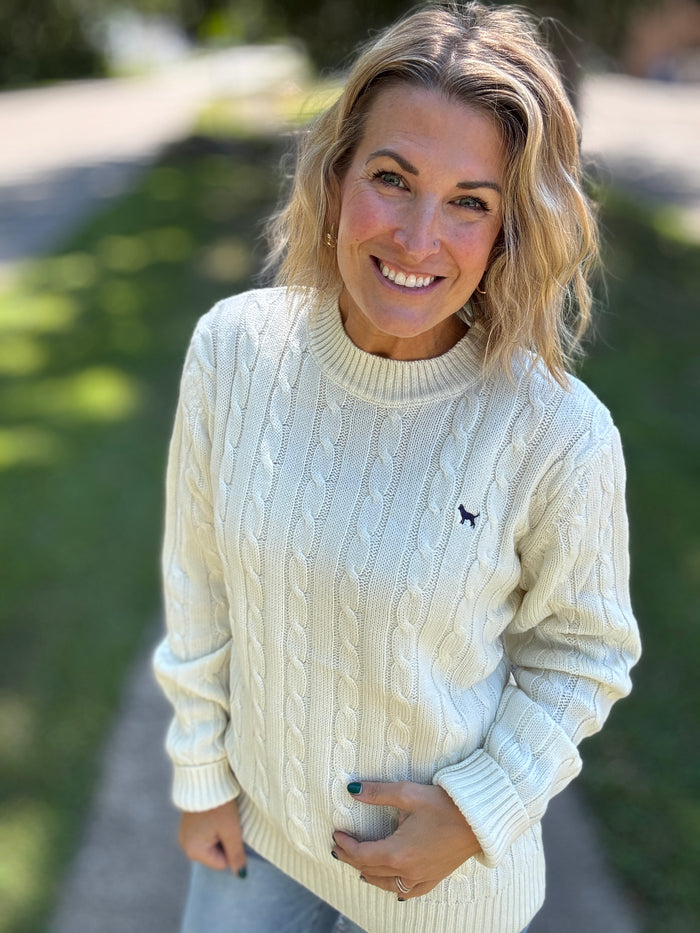 Emma Cable Knit Sweater - Ivory