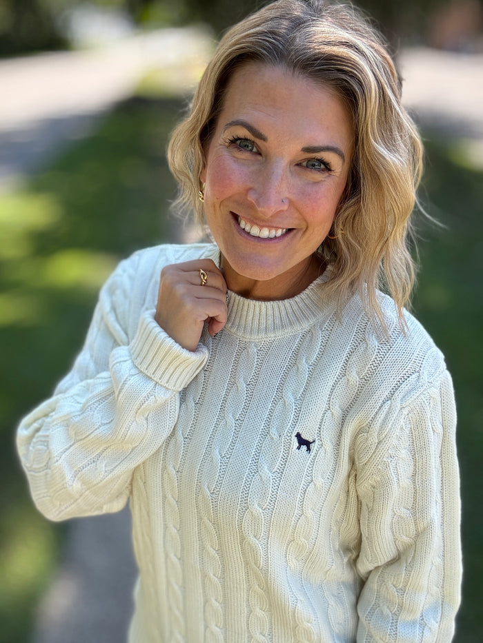 Emma Cable Knit Sweater - Ivory