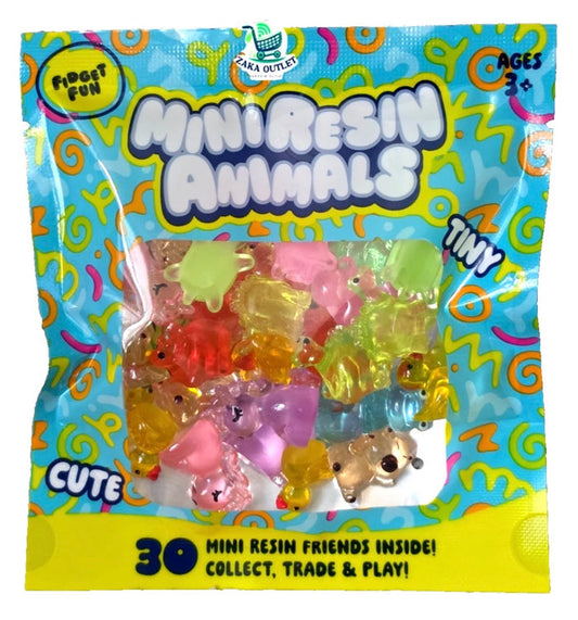 Fidget Fun Mini Resin Animals 30 Assorted Pack of Resin - 1 x Pack