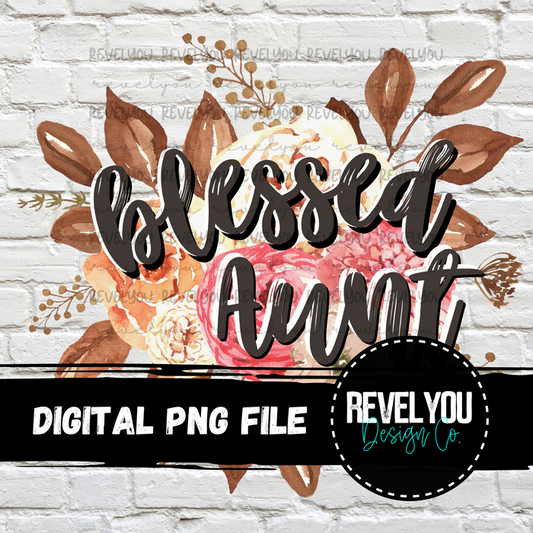 Floral Blessed Aunt - PNG