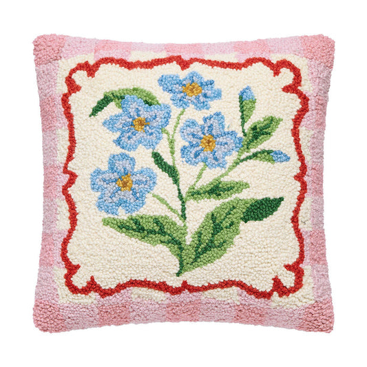 Floral Frame Hooked Pillow