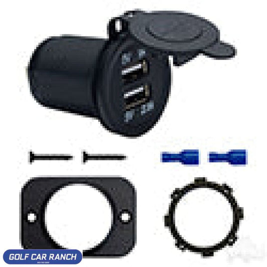 Power Socket USB Dual Port 1A/2.1A 12-48V USB Charge Port
