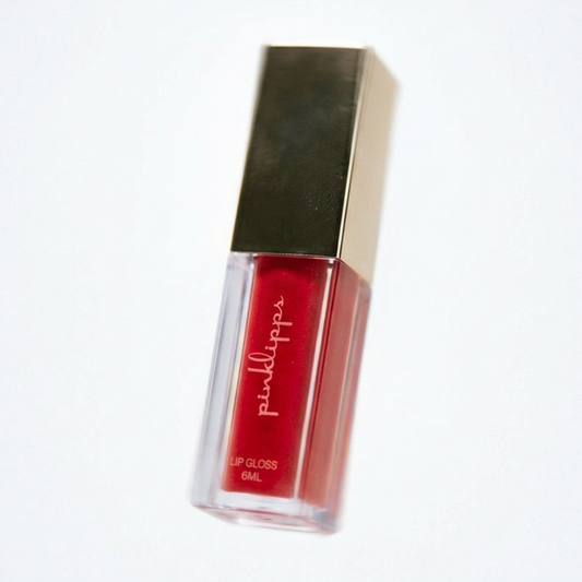 Pink Lipps Red Bold Lip Gloss with bold red pigment