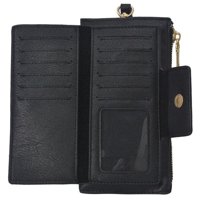 !SALE! Black Faux Leather NGIL Luxe Wristlet Wallet