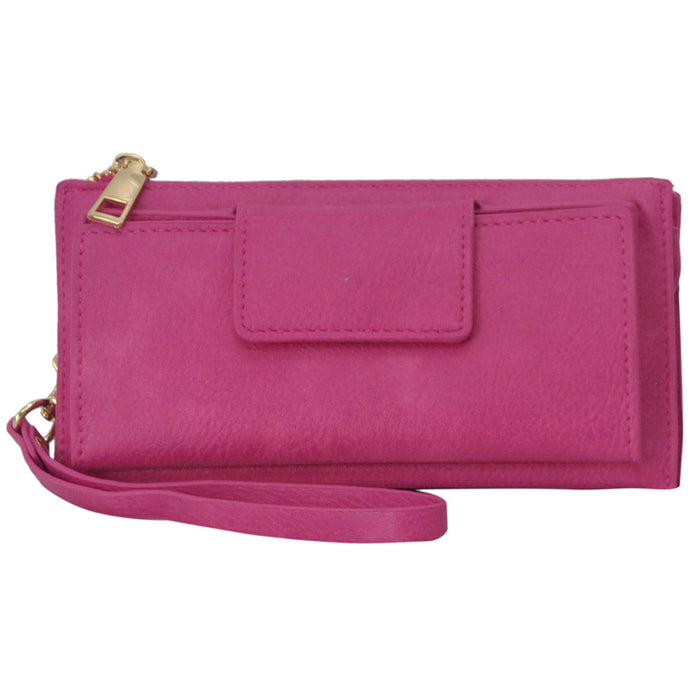 !SALE! Hot Pink Faux Leather NGIL Luxe Wristlet Wallet