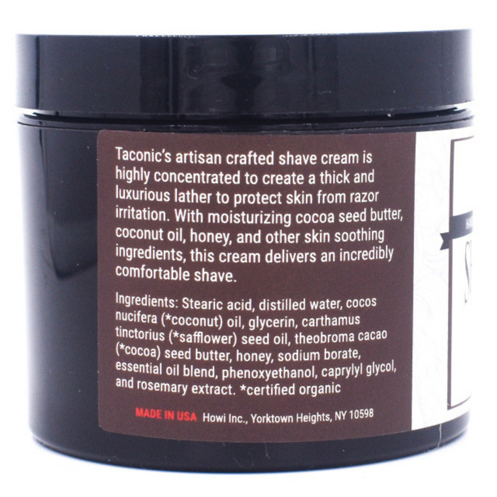 Taconic Shave Bay Rum Shaving Cream 4 oz