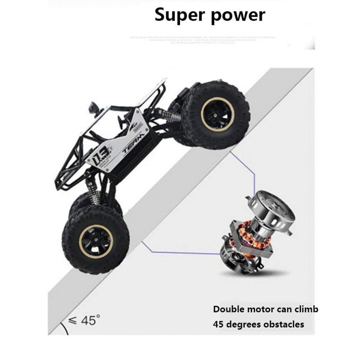 White Whale Metallic rock crawler vehicle buggy car 4 wd shaft drive high speed remote control monster off road truck