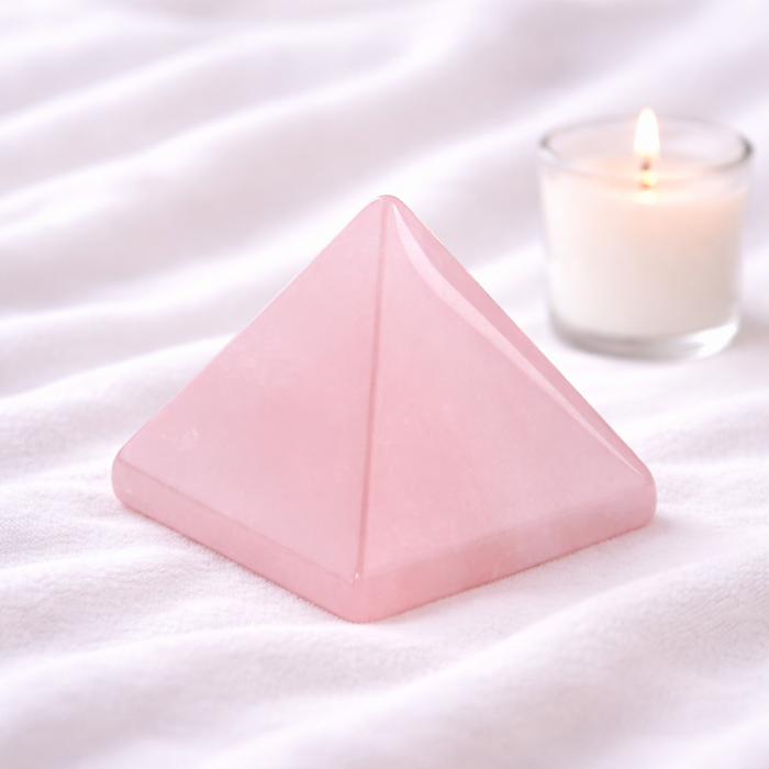 White Whale Pyramid Metaphysical Natural Gemstone Figurine