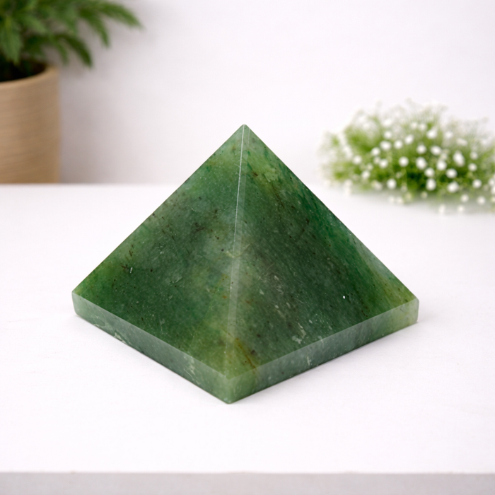 White Whale Pyramid Metaphysical Natural Gemstone Figurine