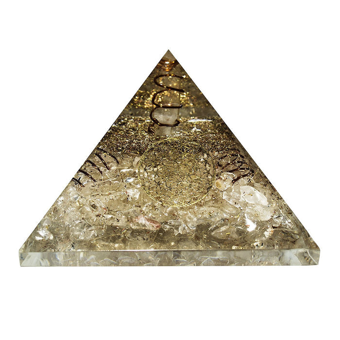 White Whale Reiki Healing Crystal Energy Generator Pyramid The Flower Of Life Symbol Orgonite Energy Generator Stone