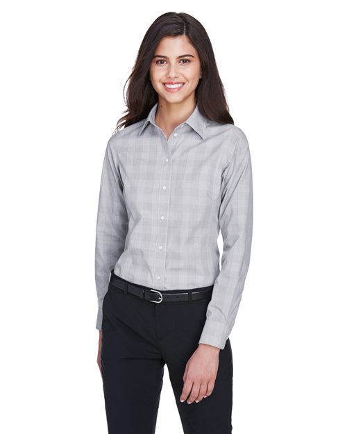 Women's Crown Collection® Glen Plaid Woven Dress Shirt