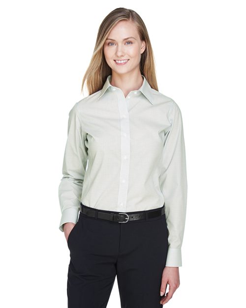 Women's Crown Collection® Micro Tattersall Woven Dress Shirt