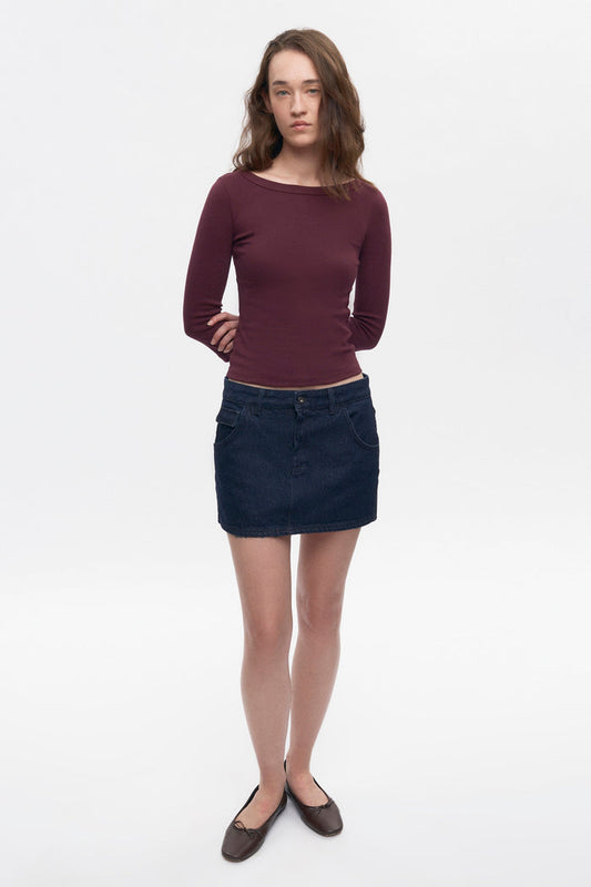 Women's Denim Mini Skirt in Rinse