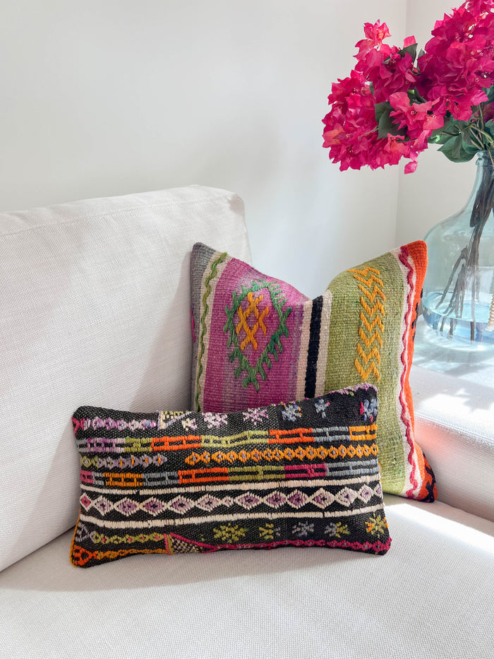 Zephyr II Lumbar Kilim Pillow (8x16)