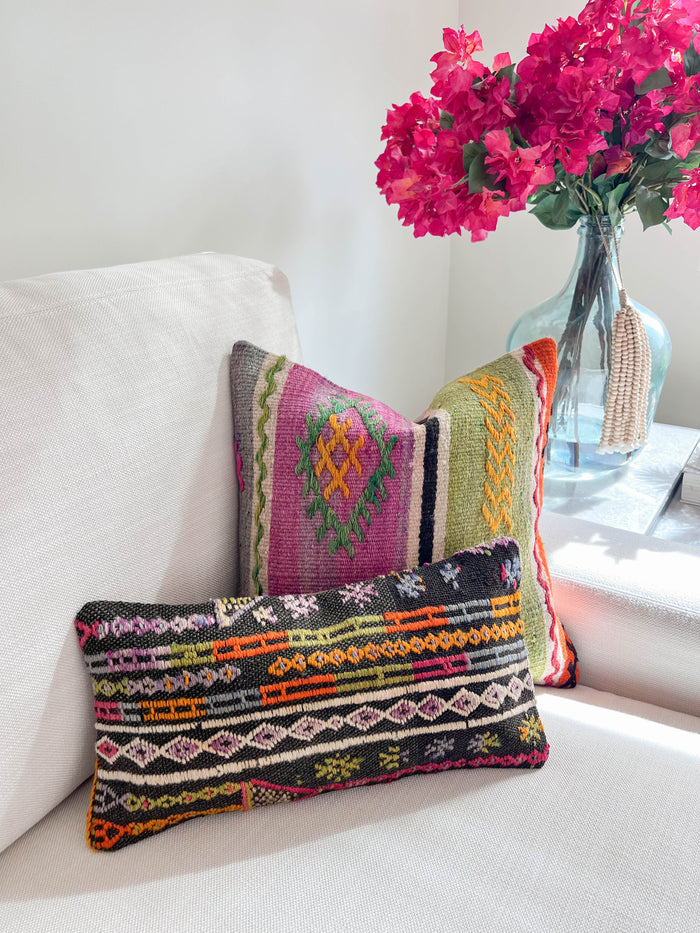 Zephyr II Lumbar Kilim Pillow (8x16)